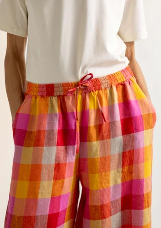 “Seraj” woven linen trousers - multicoloured