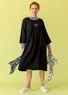 “Vera” woven dress in linen (black XS)