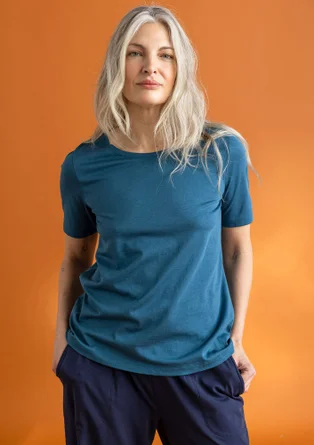 �“Tyra” jersey top in organic cotton/modal - dark petrol blue