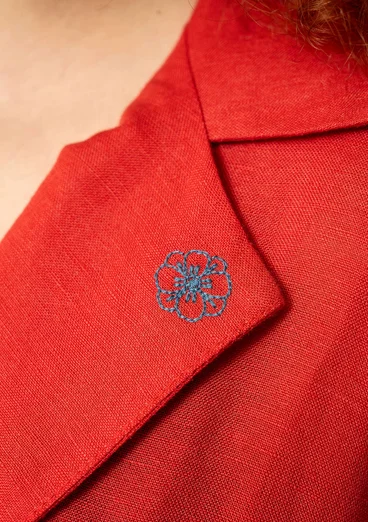 “Margit” woven blazer in linen/modal - parrot red