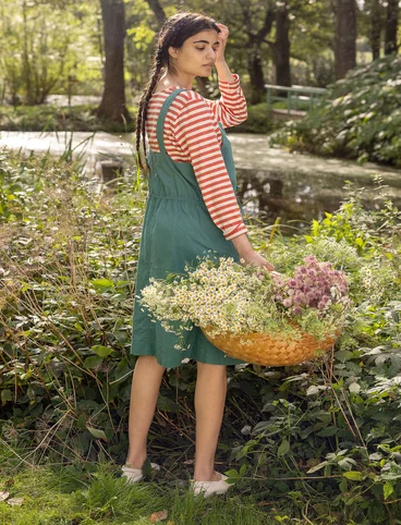 Vævet kjole "Garden" i økologisk bomuld/hør - malurt