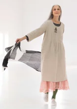 “Vera” woven dress in linen - dark natural