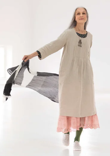 “Vera” woven linen dress - dark natural