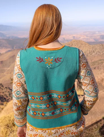“Arrow” organic cotton knit waistcoat - turquoise