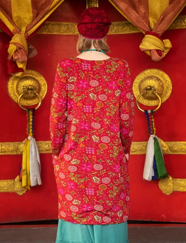 “Mongolia” jersey dress in lyocell/spandex - tomato