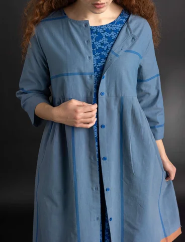 Robe tissée « Ava » en coton biologique - bleu lin