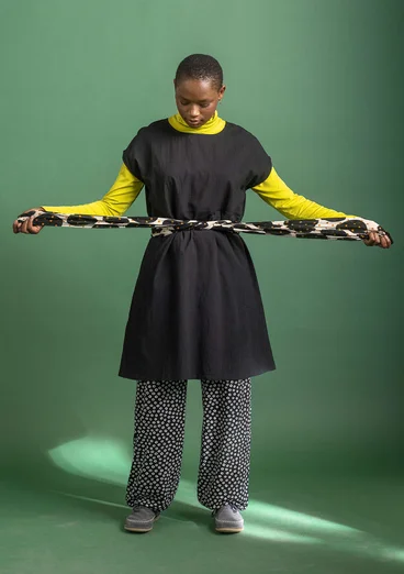 Woven organic cotton sleeveless dress - black