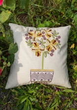 “Lemon Tree” cushion cover in organic cotton - natural