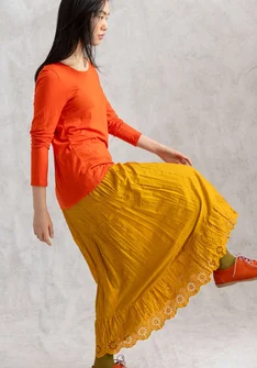 Woven petticoat slip in organic cotton - mustard