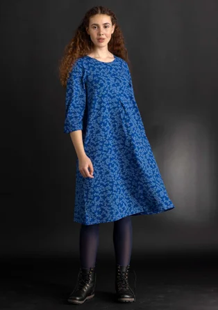 Jerseykleid „Ylva�“ aus Bio-Baumwolle/Elasthan - leinenblau-gemustert