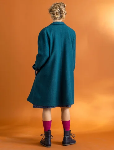 Wool-blend coat - dark petrol blue