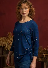 “Fields” patterned top in cotton/modal - indigo