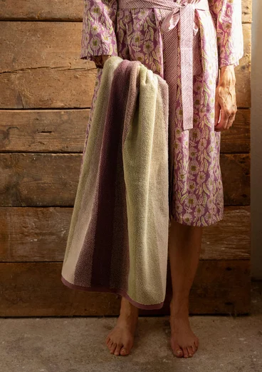 “Waves” organic cotton bath towel - mauve