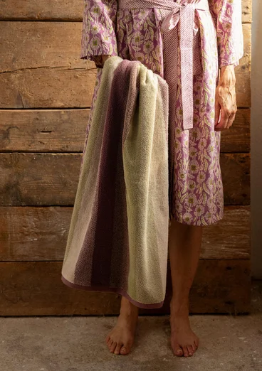 “Waves” bath towel in organic cotton - mauve