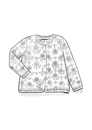 Block-printed “Valentina” cardigan in organic cotton - natural