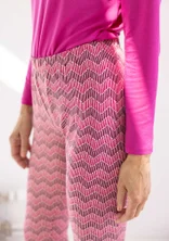 “Eleonora” jersey leggings in organic cotton/spandex - pink begonia/patterned