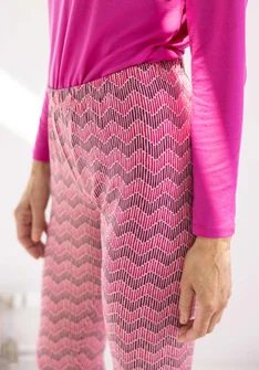 “Eleonora” organic cotton/elastane jersey leggings - pink begonia/patterned