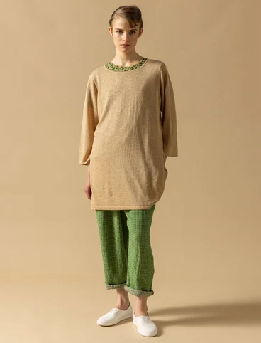 Tunic in a linen/recycled linen knit fabric - oatmeal