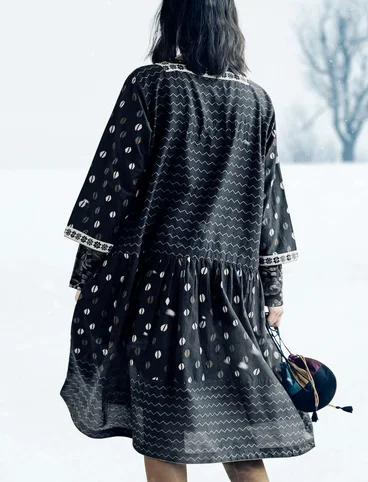 Kleid „Vilhelmina“ aus Öko-Baumwolle/Seide - dunkelaschgrau
