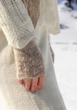 Vingerloze wanten "Forgetmenot" van alpacamix - kalksteen/gemêleerd
