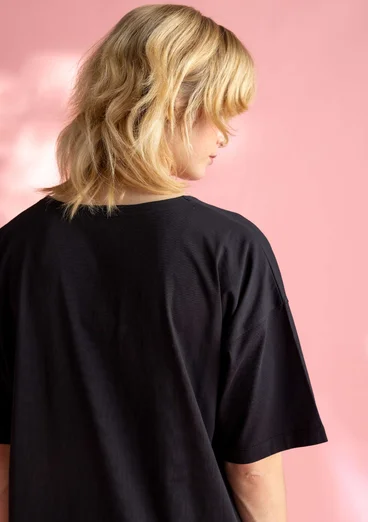 “June” organic cotton jersey tunic - black