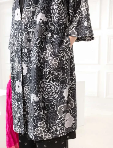 Kimono "Paraquite" en coton biologique - noir