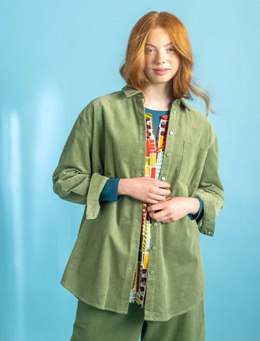 Corduroy shirt in organic cotton - dusty green