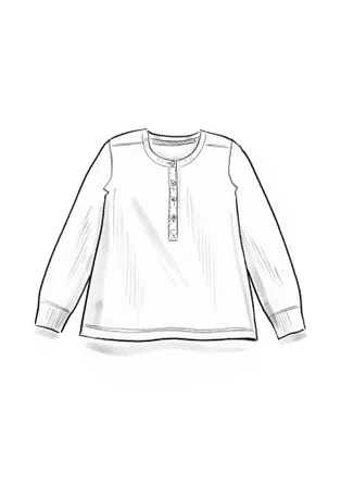 Henley shirt in organic ribbed cotton - feather