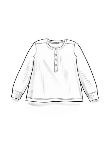 Henley shirt in organic ribbed cotton - feather