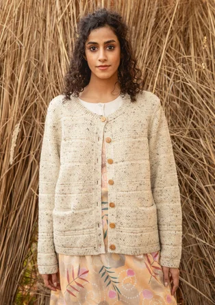 Strickjacke aus Wolle - natur