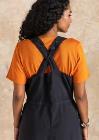 “Gardener” overalls in organic cotton/linen - dark ash grey