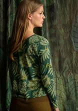 Top à motif "Sanvi" en coton biologique - vert foncé