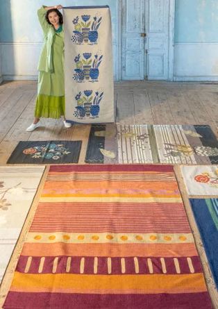 Tapis "Freja" en laine - henné