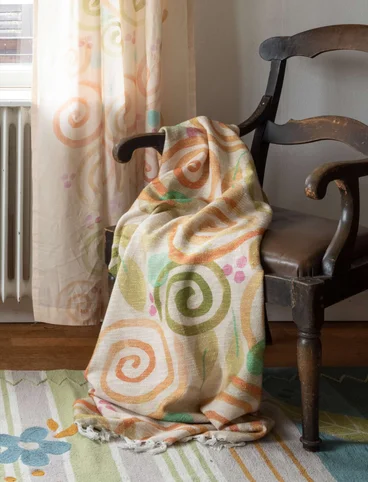 “Cumulus” organic cotton throw blanket - light sand