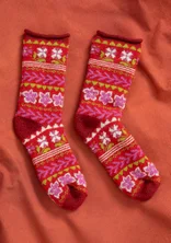 “Twinkle” wool terry socks - tomato