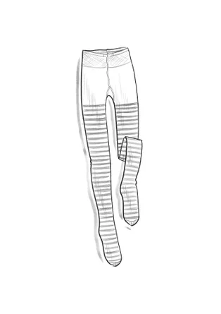 Striped tights in organic cotton - black/ecru