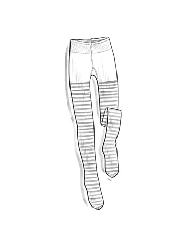 Striped tights in organic cotton - black/ecru