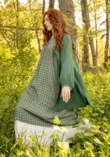“Asta” woven linen dress - hopper/patterned