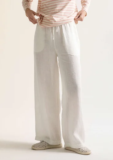 “Seraj” woven pants in linen - light ecru