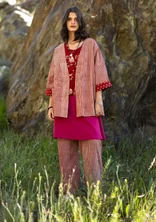 “Willow” woven kimono in organic cotton - henna