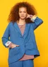 “Margit” woven blazer in linen/modal (arctic blue S)