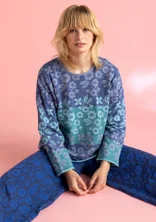 “April” sweater in organic/recycled cotton - mountain blue