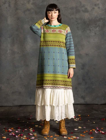 “Kajsa” knit dress in organic/recycled cotton - tea tree