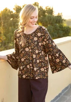 “Nyponros” organic cotton/modal top - black cassis