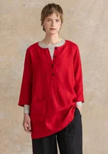 Woven linen tunic - amaryllis