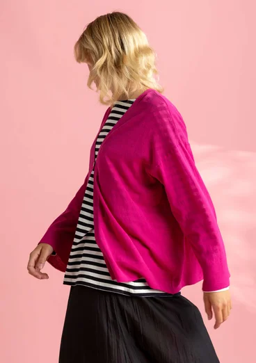 Cardigan in organic/recycled cotton - pink begonia