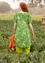 “Midsommarnatt” jersey dress in organic cotton (seaweed S)