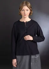 Woven twill shirt in organic cotton - black