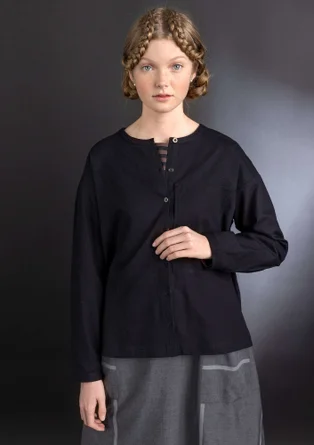 Chemise tissée en twill de coton biologique - noir