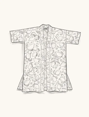 Kimono „Limone“ aus Viskosegewebe - schwarz